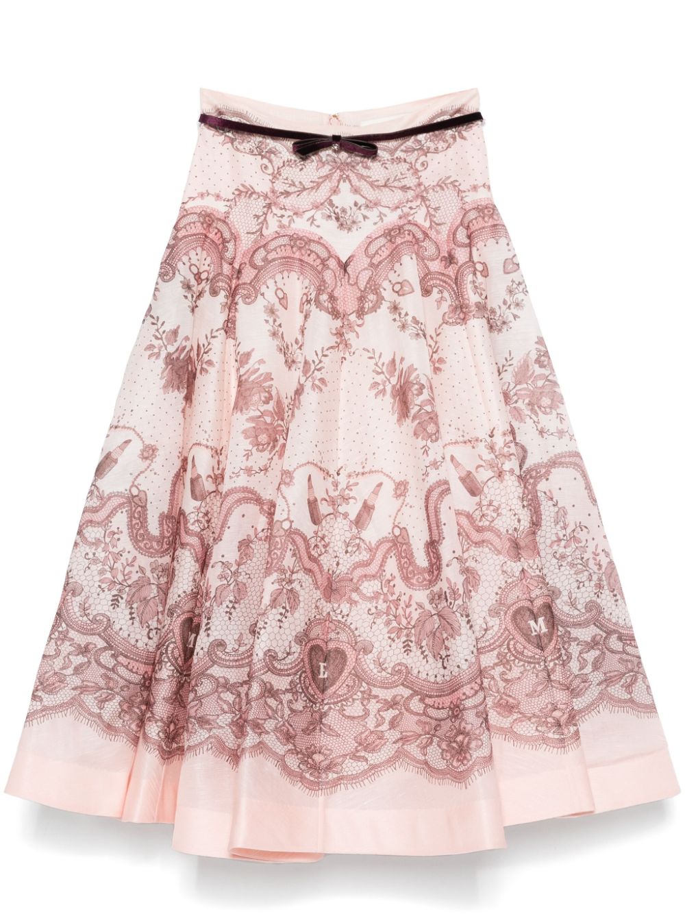 2272SR251PNKLACPRI 크러쉬 실크 블렌드 스커트